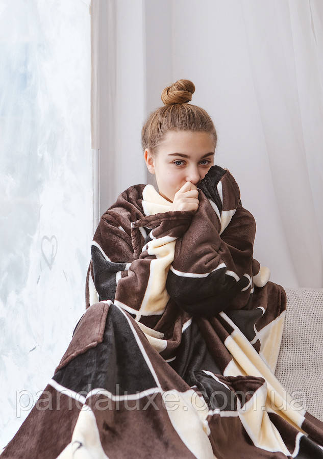 Плед з рукавами з мікрофібри теплий рукоплед Корона