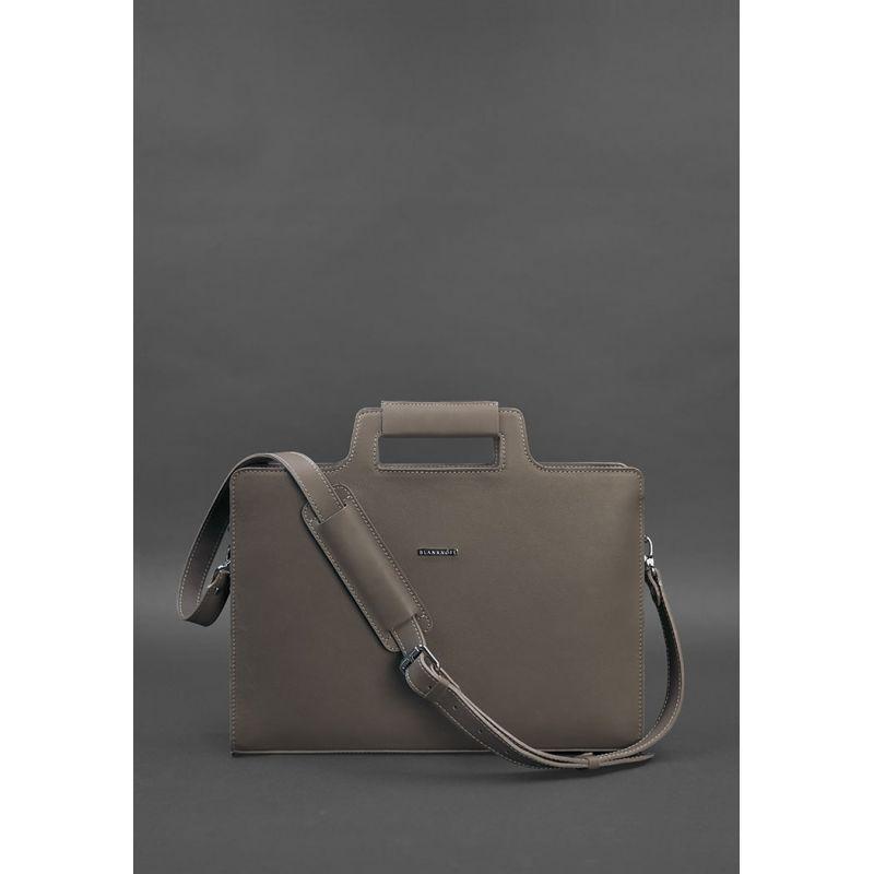 Женская кожаная сумка для ноутбука и документов BlankNote 15 Brown-Beige (BN-BAG-36-beige) - фото 5 - id-p2000085576