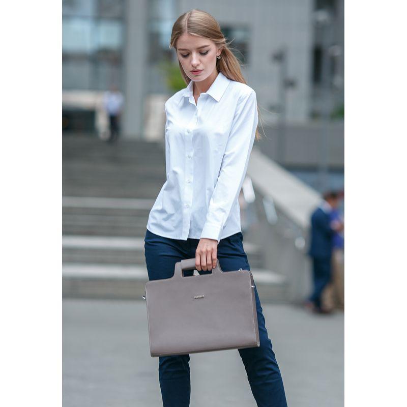 Женская кожаная сумка для ноутбука и документов BlankNote 15 Brown-Beige (BN-BAG-36-beige) - фото 7 - id-p2000085576