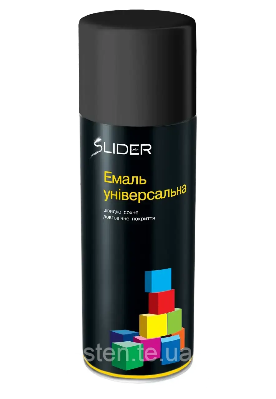 Фарба аерозоль емаль Жовта глянцева 1023 алкідна універсальна швидкосохнуча стійка SLIDER [400 мл]