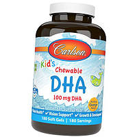 Жевательная ДГК для детей Kid's DHA Carlson Labs 180гелкапс Апельсин (67353008)