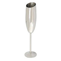 Бокал стальной для шампанского, скошенный, 240 мл, серебристого цвета