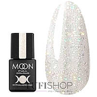 Гель-лак MOON FULL Opal color Gel polish №502 бесцветный полупрозрачный с мелким разноцветным шиммером 8 мл