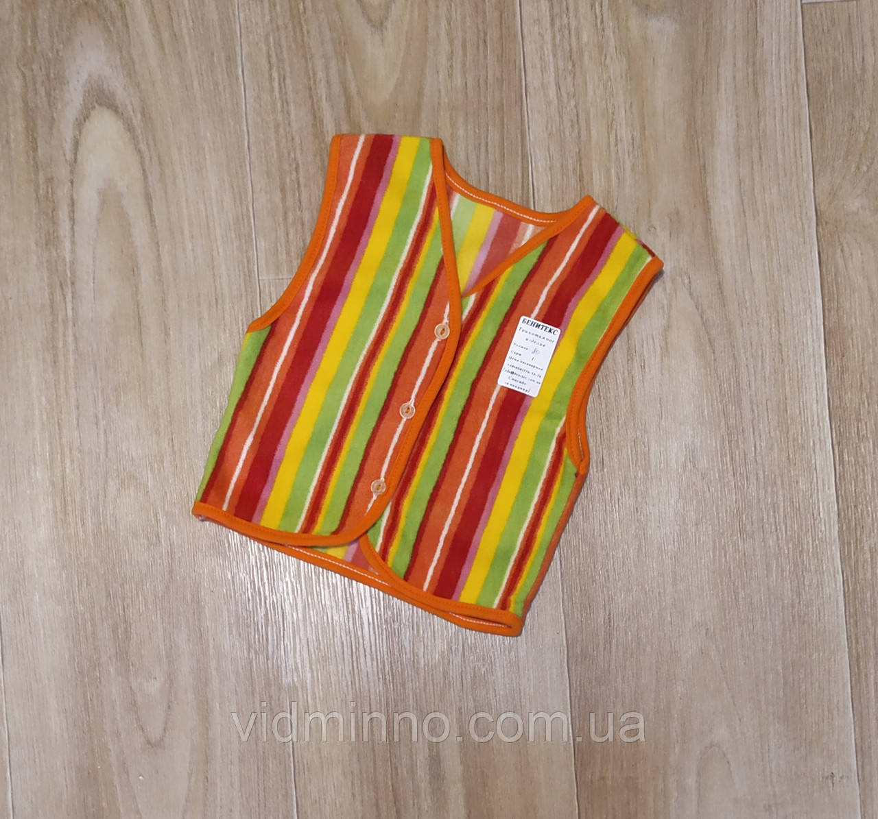 Флісовий жилет в смужку на дівчинку р.80 - 9-12 місяців, фото 1