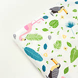 Сатин "Тропічні птахи" на білому тлі No 160-69 с, фото 7