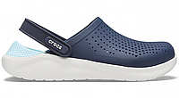 Crocs LiteRide Clog Original Navy Almost White мужские, Кроксы Лайтрайд оригинал темно синие с белой подошвой