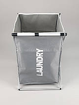 Кошик Laundry сірого кольору для зберігання одягу, іграшок, білизни тощо, фото 3
