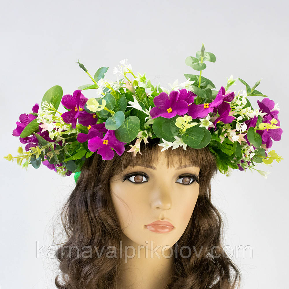 Український віночок Купальський Любава з фіалками 11037