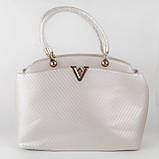 Жіноча сумка бежева з екошкіри, товар з дефектом 1, фото 2