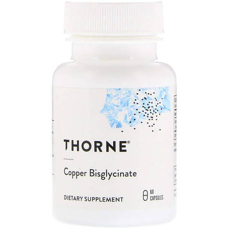 Мідь (Copper Bisglycinate), Thorne, 60 капсул, фото 1