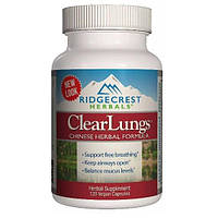 Комплекс для профилактики дыхательной системы RidgeCrest Herbals Clear Lungs 120 Veg Caps RCH136