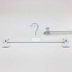 Пластикові вішаки для штанів і спідниць W-B40 білого кольору, довжина 400 мм