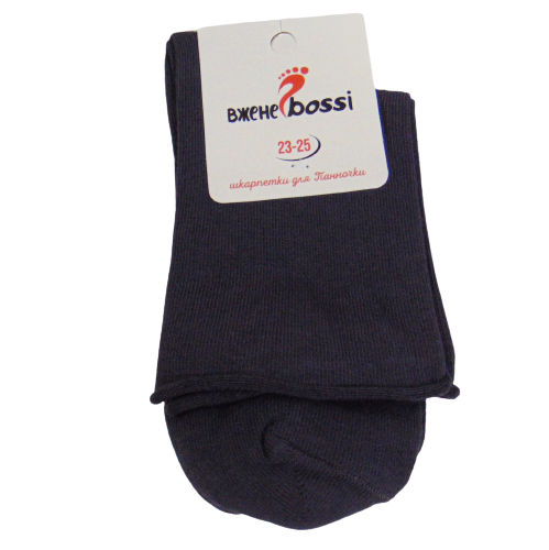 Шкарпетки без гумки Вдалі bossi 23-25 темно-сірі, фото 1
