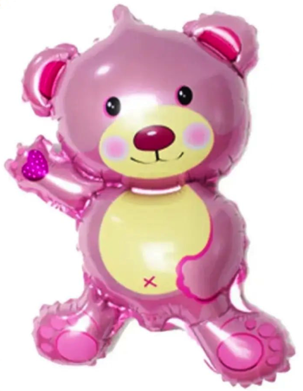 Фольгована куля Ведмедик рожевий, 65 см