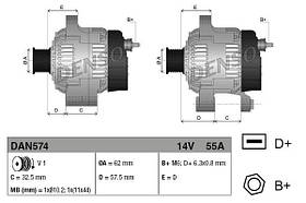 Генератор Fiat/Ford 1,2-1,4 (вир-во Denso) DAN519 UA59