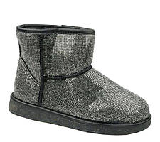 Уги жіночі Lonza з темними стразами/Уги жіночі чорні короткі