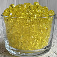 Бусины битое стекло 10 мм желтые (в уп. 500 г~970 шт)