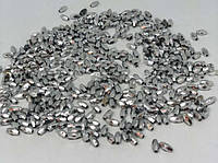 Бусины металлизированные граненные, диаметр 3 мм, длина 4 мм серебро(в уп. 3 г ~ 100 шт)