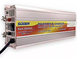 Інвертор 12V на 220 V SUA-2000C із заряджанням 20 А + USB