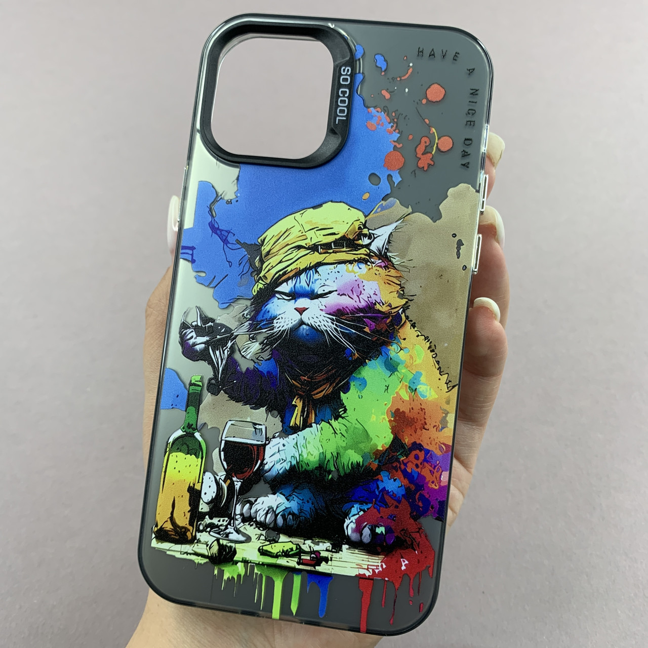 Чохол для Apple iPhone 12 чохол з принтом кота на телефон айфон 12 чорний x0w