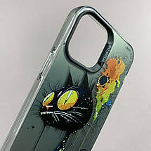 Чохол для Apple iPhone 12 чохол з принтом котика на телефон айфон 12 чорний x0w, фото 4