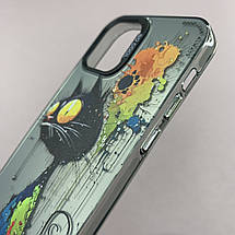 Чохол для Apple iPhone 12 чохол з принтом котика на телефон айфон 12 чорний x0w, фото 3