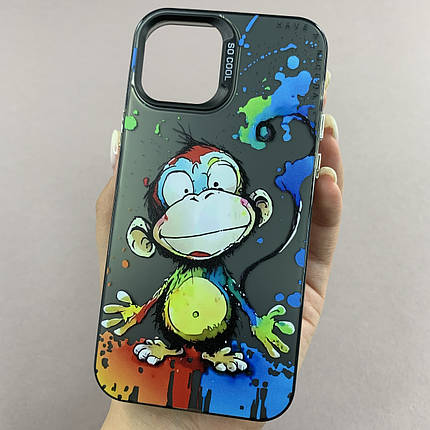 Чохол для Apple iPhone 12 чохол з принтом мавпочки на телефон айфон 12 чорний x0w, фото 1