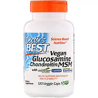 Вегетарианский глюкозамин хондроитин и МСМ Doctor's Best Glucosamine Chondroitin MSM 120 капсул (DRB00500)
