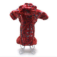 Модная одежда для собак , Комбинезон для собак с капюшоном на подкладке красный 2XS/XS