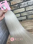 Треса з натурального волосся 60 см. Колір #60 Холодний Блонд, фото 5