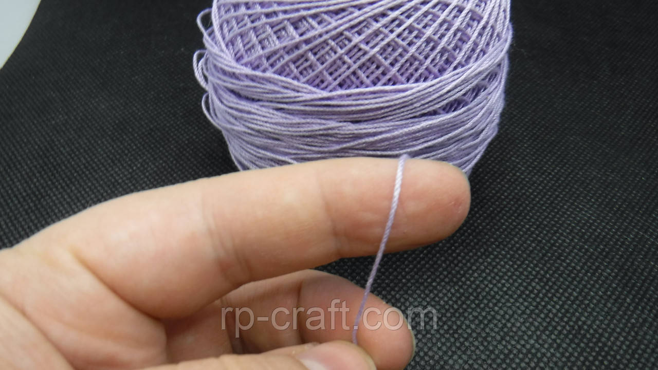 80. Пряжа бавовна, 41 грам, лаванда, фото 1