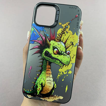 Чохол для Apple iPhone 12 чохол з принтом дракончика на телефон айфон 12 чорний x0w, фото 1