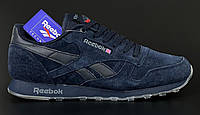 Мужские кроссовки демисезоннные Reebok Classic замшевые темно-синие р 41-46
