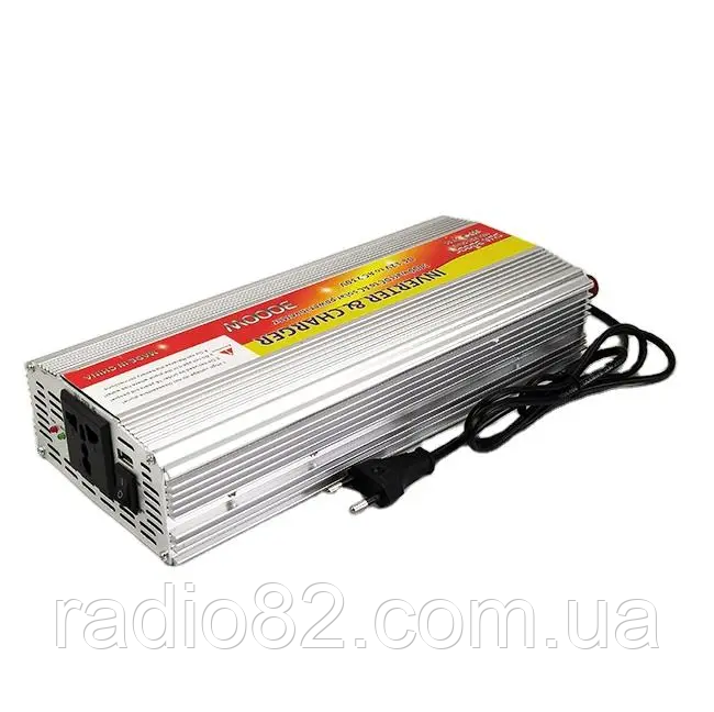 Інвертор 12V на 220 V SUA-3000C із зарядкою 20 А + USB