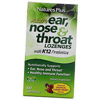 Комплекс ухо горло нос Adults Ear Nose & Throat Nature's Plus 60леденцов Тройная ягода (72375009)