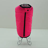 Одяг для собак , Куртка жилетка для собаки , Жилет для собак світловідбиваючий рожевий ( 43х64+6 см )