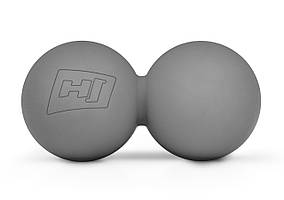 Силіконовий масажний подвійний м'яч 63 мм Hop-Sport HS-S063DMB сірий