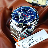 Мужские классические кварцевые стрелочные наручные часы с хронографом Curren 8363 SB Металлический браслет