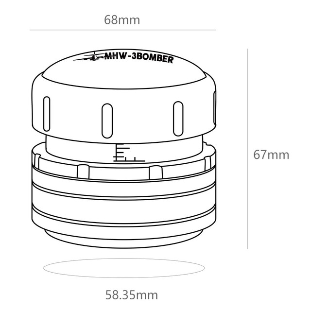 Пуш Темпер 58.35 MHW-3BOMBER Постоянного давления Черный рифленный Пуш Темпер 58.35 MHW-3BOMBER Постоянного давления Черный рифленный