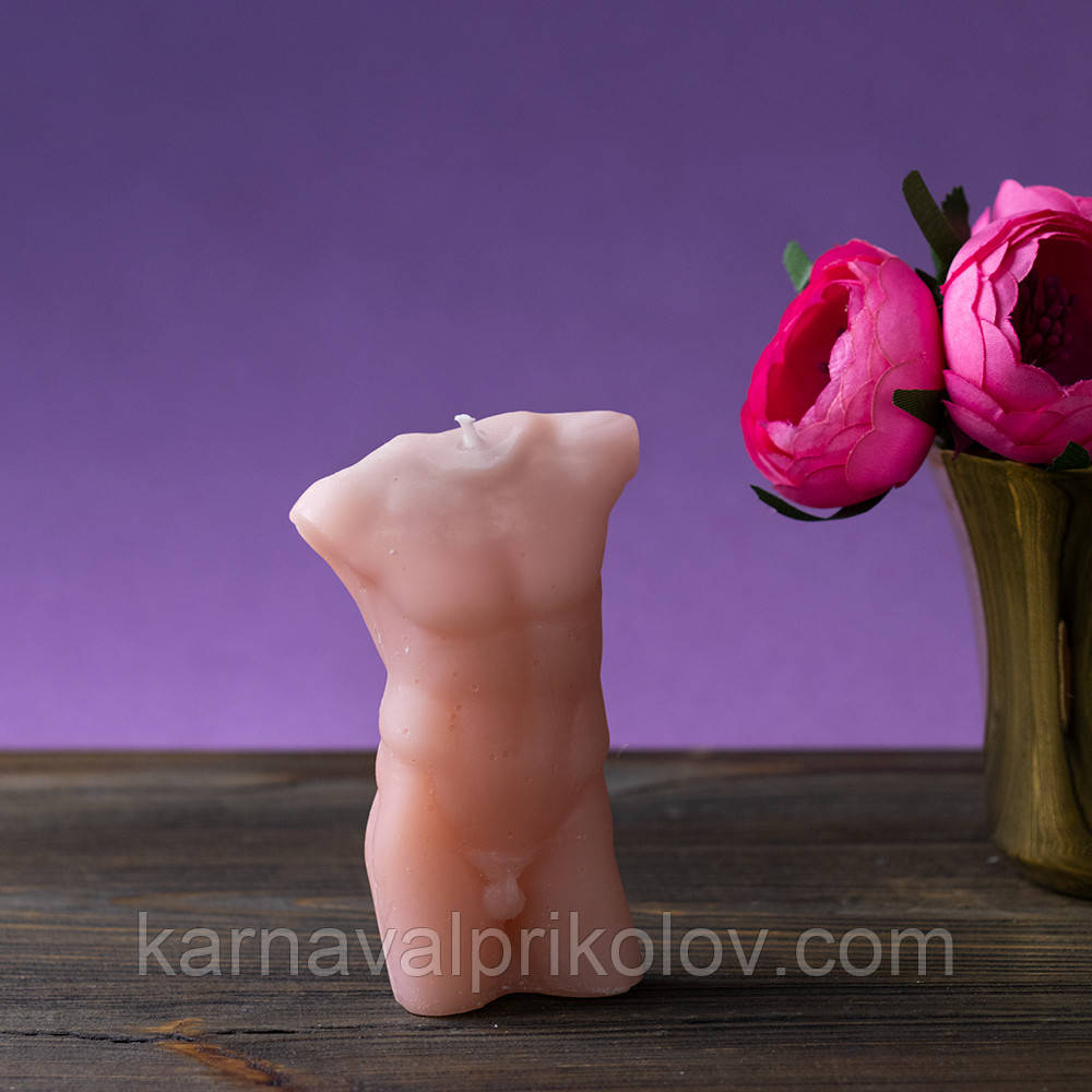 Декоративна свічка фігурна торс Чоловіка 12926 (тілесна)