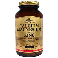 Кальцій магній цинк (Calcium Magnesium Zinc), Solgar, 250 таблеток