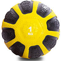 Мяч медицинский медбол для кроссфита Zelart Medicine Ball 0898-1 вес 1кг Yellow-Black