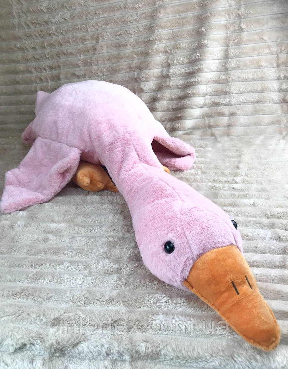 Дитяча іграшка з пледом Гусь-обіймусь (рожевий) 130 см.