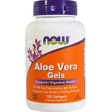 Алое вера, Aloe Vera, Now Foods, 10000 мг, 100 гелевих капсул