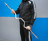 Гриф для штанги класичний Z-подібний сталевий хромований Sport Lux 1,2 м 25 мм 4,85 кг, фото 2