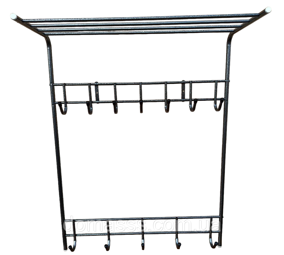 Вішалка в передпокій металева настінна КР сіра (74х26х91,5см), фото 1