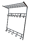 Вішалка в передпокій металева настінна КР сіра (74х26х91,5см), фото 5