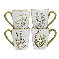 Набор из 4-х керамических чашек для чая "Ароматные Травы" Certified International