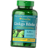 Гинкго Билоба Экстракт Ginkgo Biloba Standardized Extract 120 Caps Puritan's Pride 200капс (71367001)