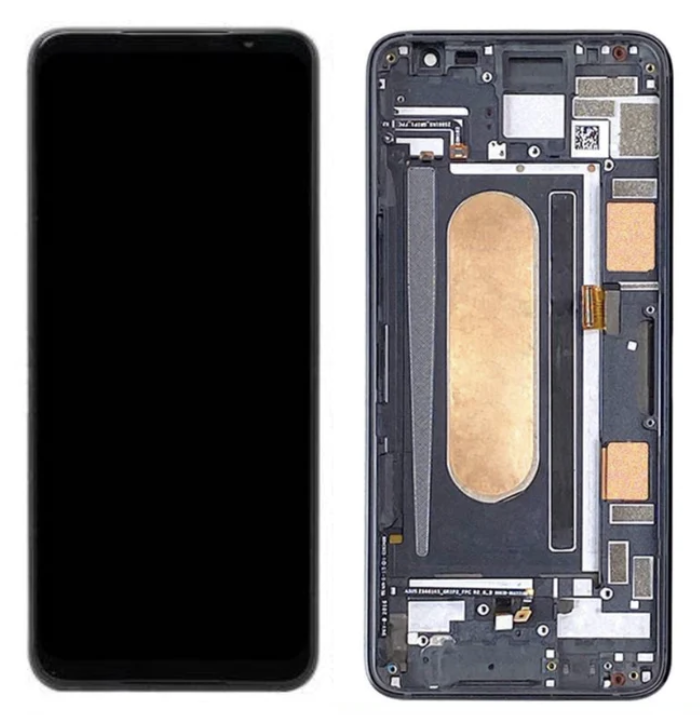 Дисплей (екран) для Asus ROG Phone 3 ZS661KS/ZS661KL + тачскрин, чорний, Amoled, оригінал (54) з передньою